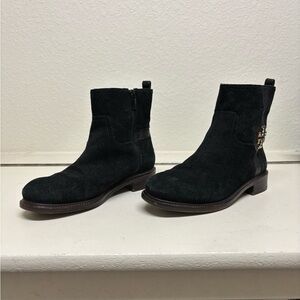 Tory Burch Black Suede Ankle Boots